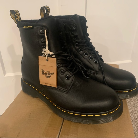 Black Dr. Martens 1460 Pascal Warmwair Leather Lace Up Boot - Picture 3 of 8